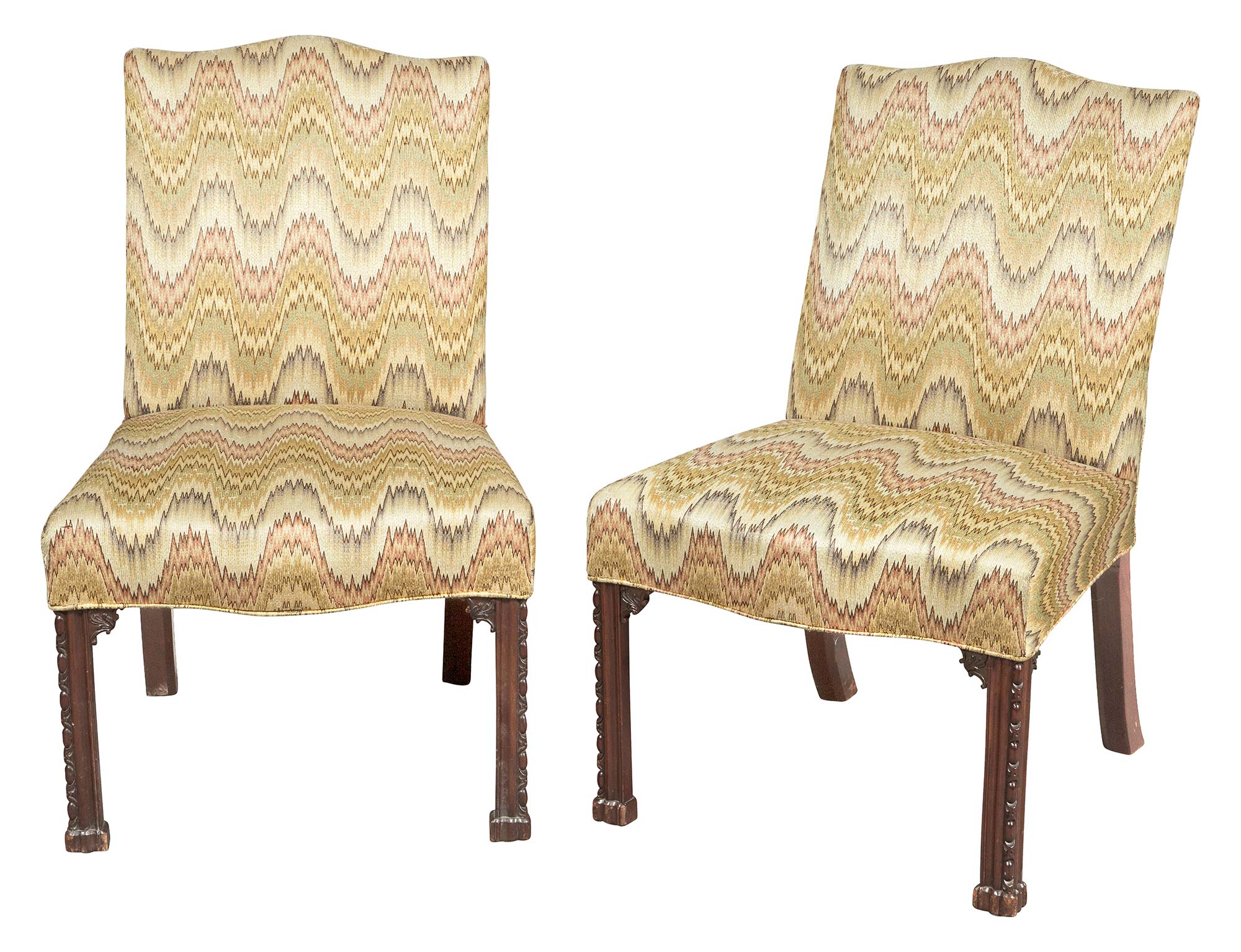 Lot image - Pair of George III Mahogany Side Chairs in the manner of Wright and Elwick