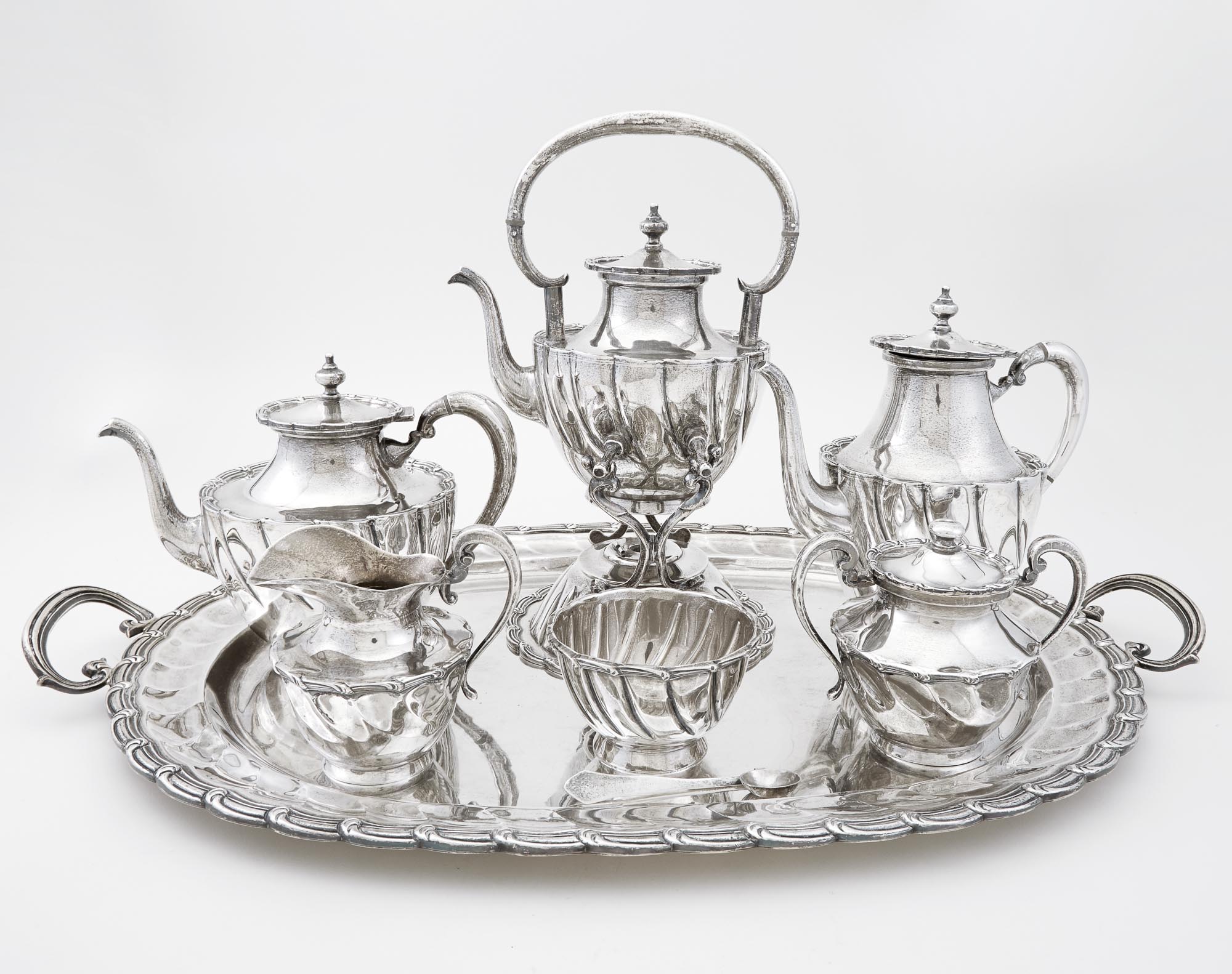 Lot image - Mexican Sterling Silver Coffee and Tea Service
