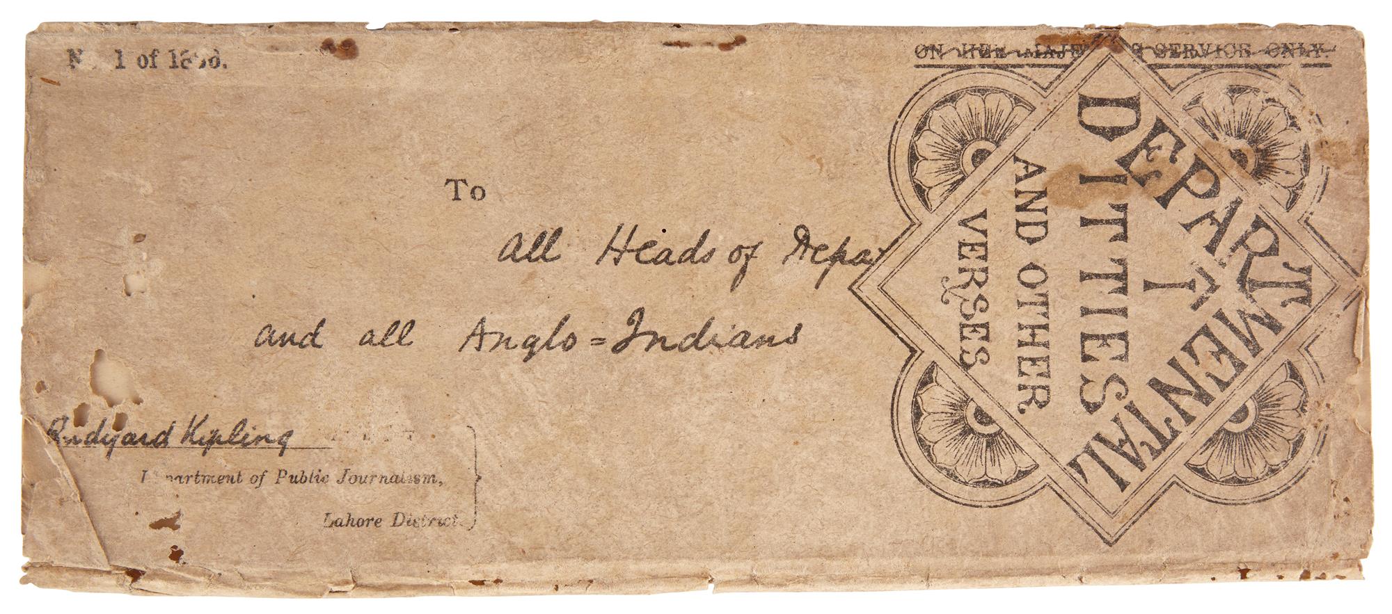 Lot image - KIPLING, RUDYARD  Departmental Ditties and other verses.