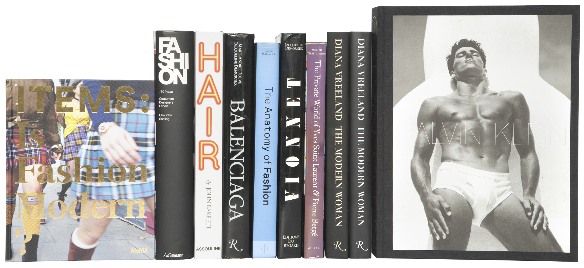 Lot image - [BOOKS-FASHION]  Group of approximately ten volumes on fashion and fashion designers.