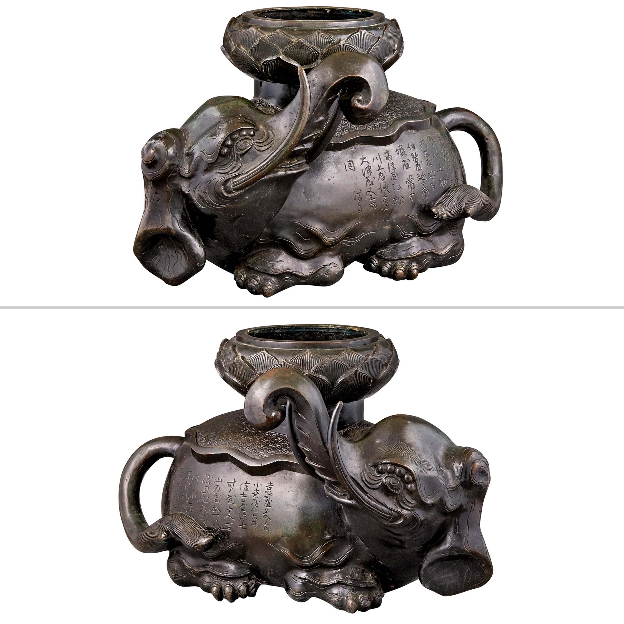 Lot image - Pair of Large Chinese Bronze Elephants