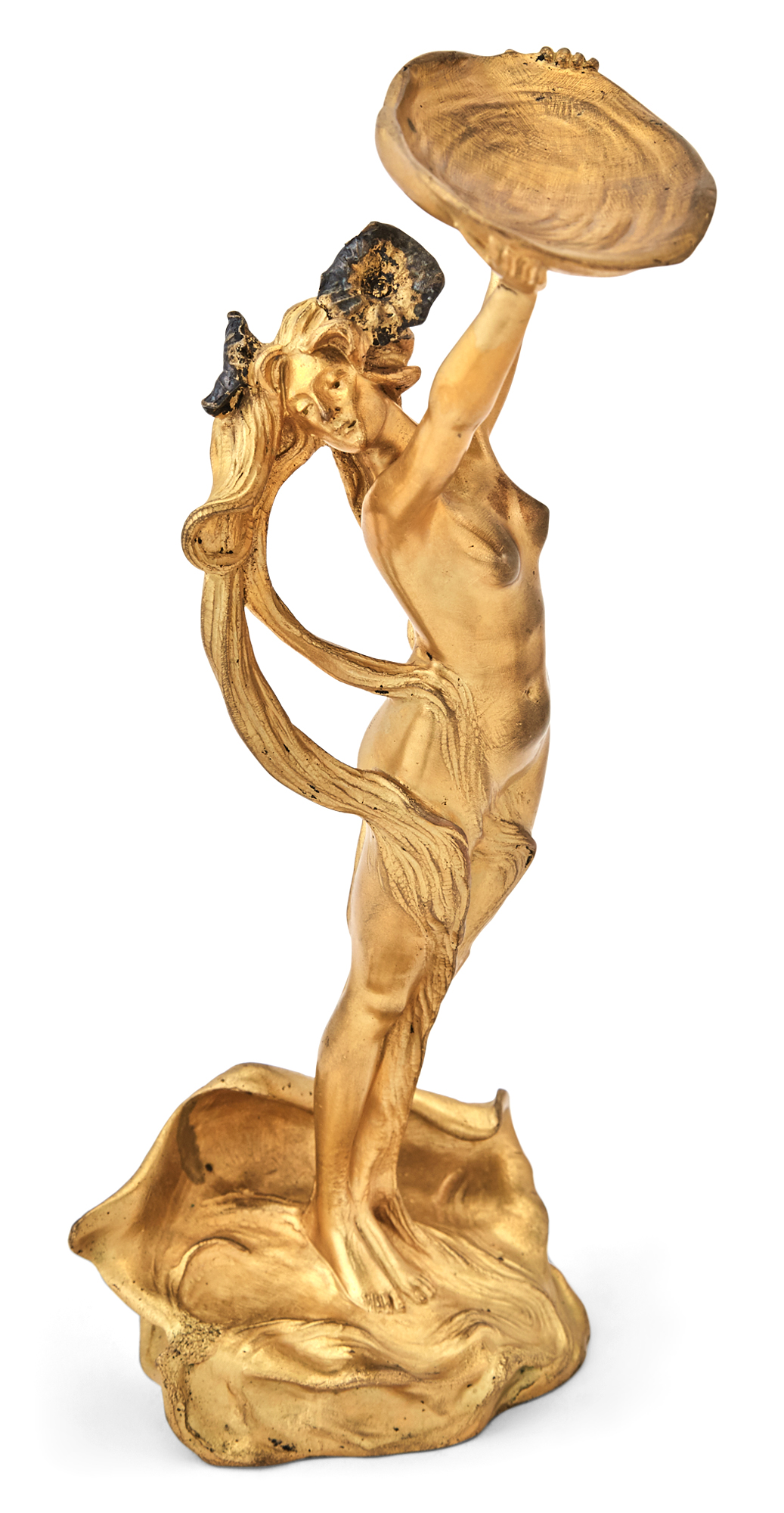 Lot image - Continental Art Nouveau Gilt-Bronze Figure of a Sea Nymph