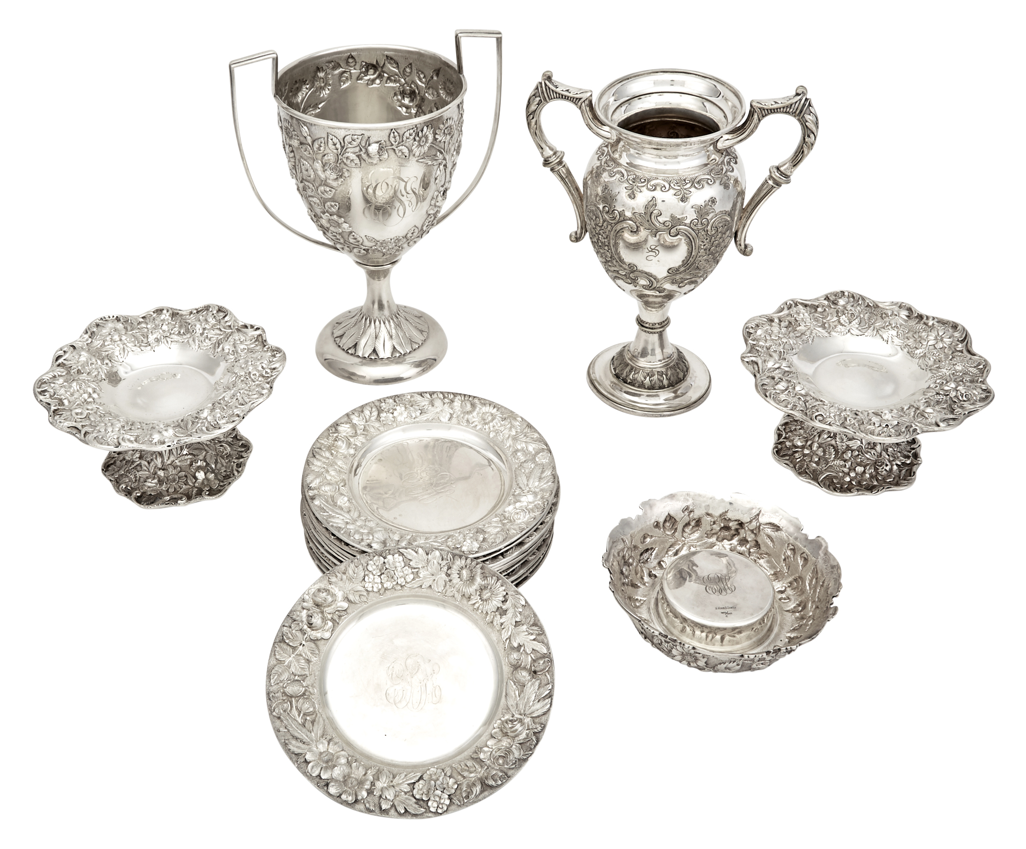 Lot image - Group of American Sterling Silver Table Articles