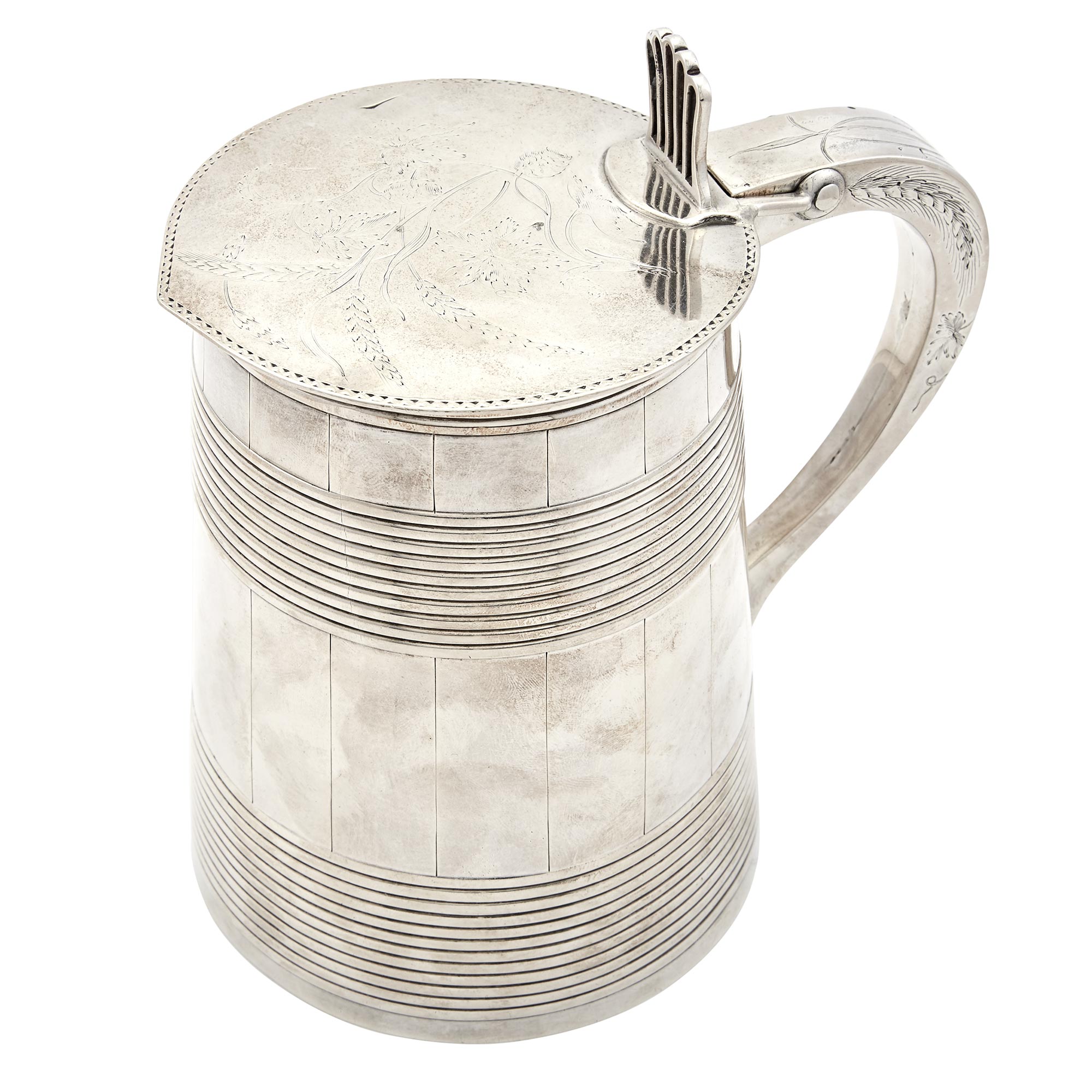 Lot image - George III Sterling Silver Covered Tankard