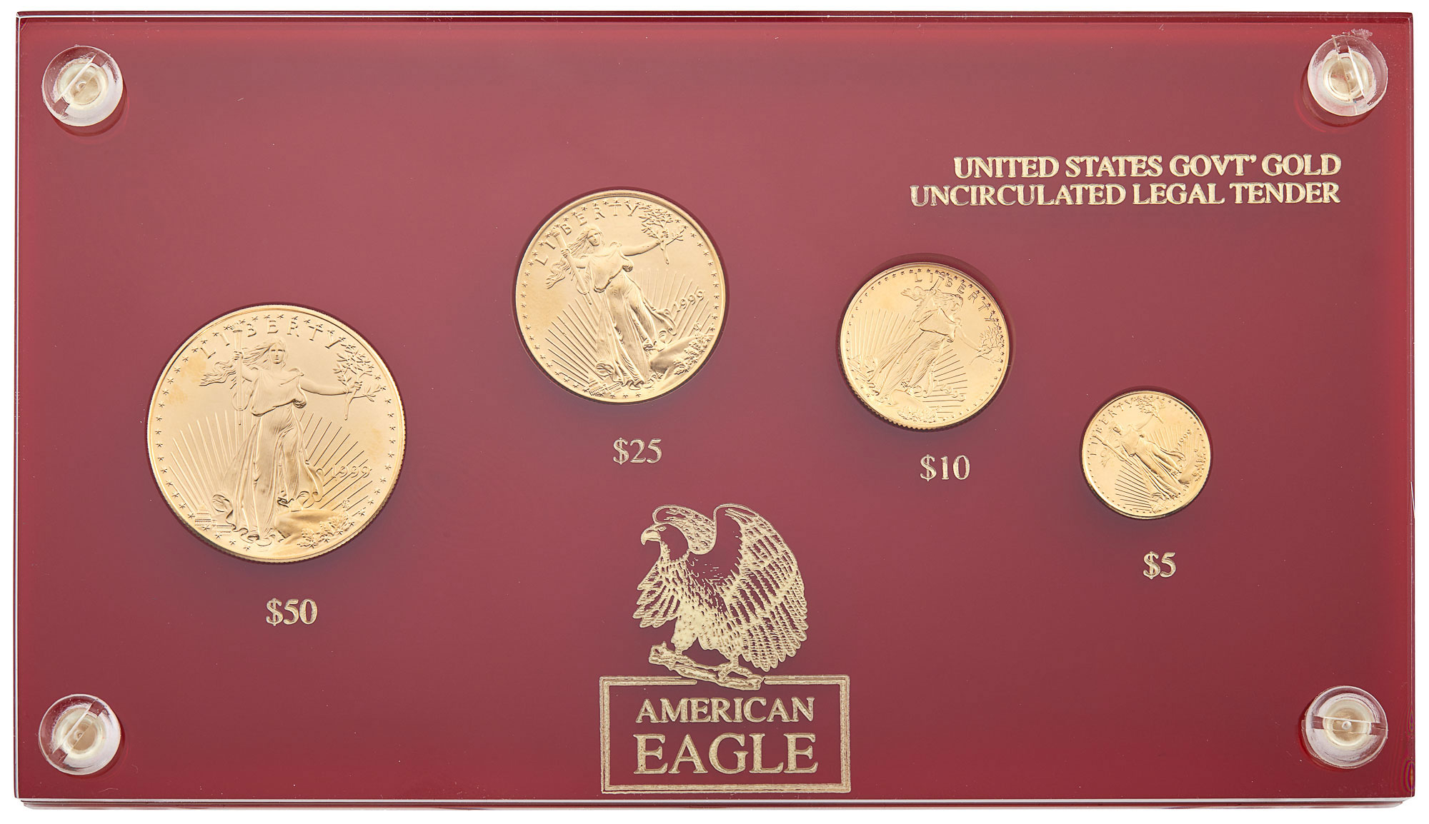 Lot image - United States 1999 Gold Eagle Set of Four