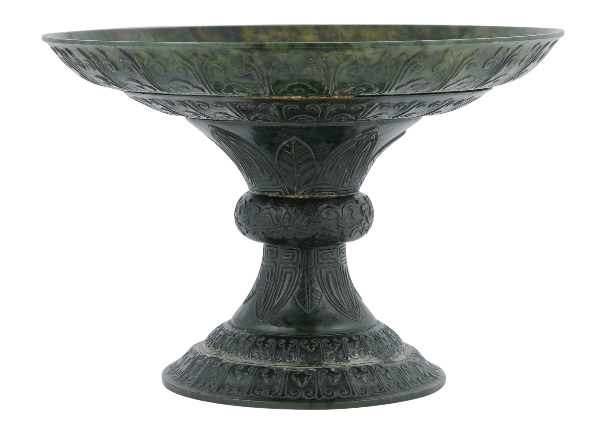 Lot image - A Chinese Mughal-Style Spinach Jade Stem Dish