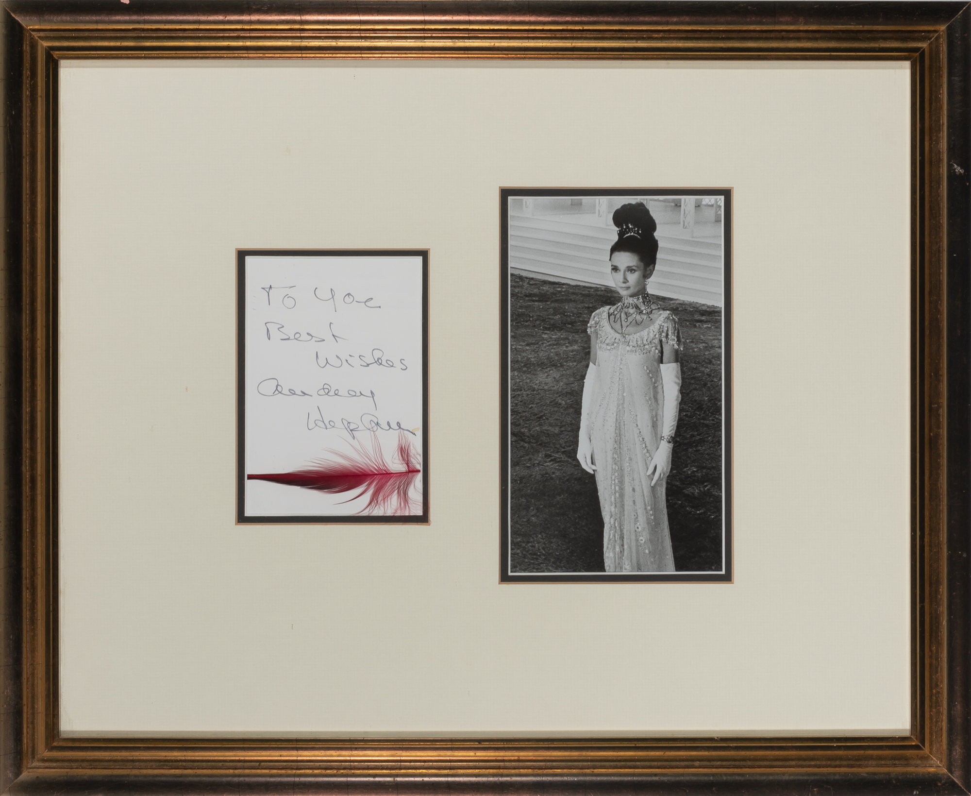 Lot image - HEPBURN, AUDREY  Signed inscription.