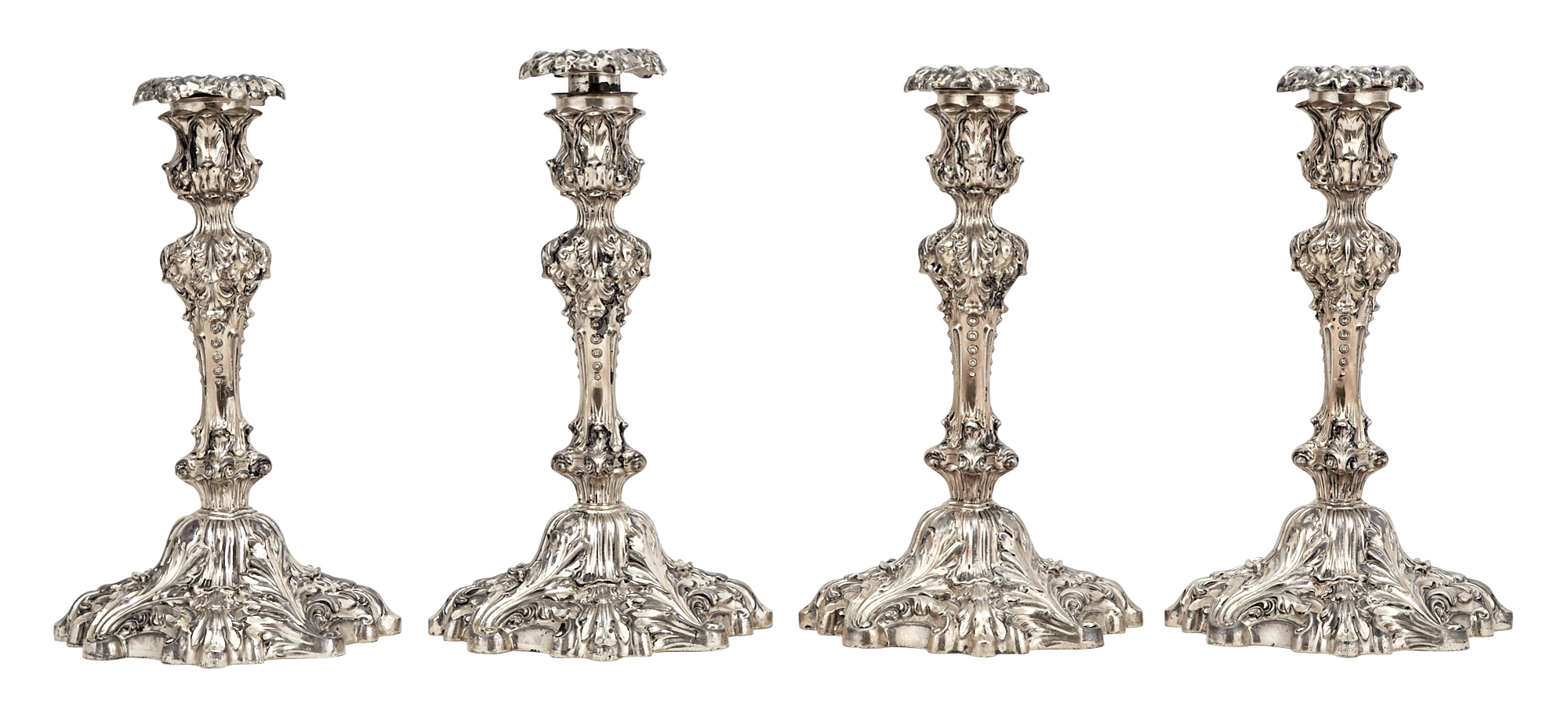 Lot image - Set of Four Howard & Co. Sterling Silver Candlesticks