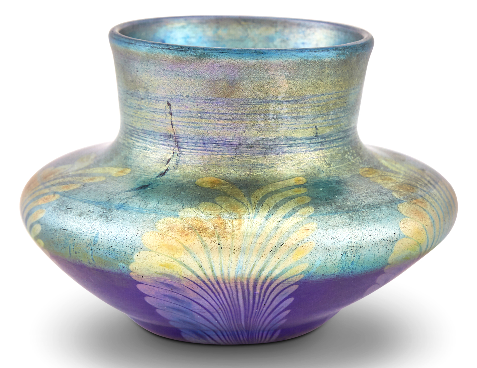 Lot image - Tiffany Special Order Blue Favrile Glass Cabinet Vase