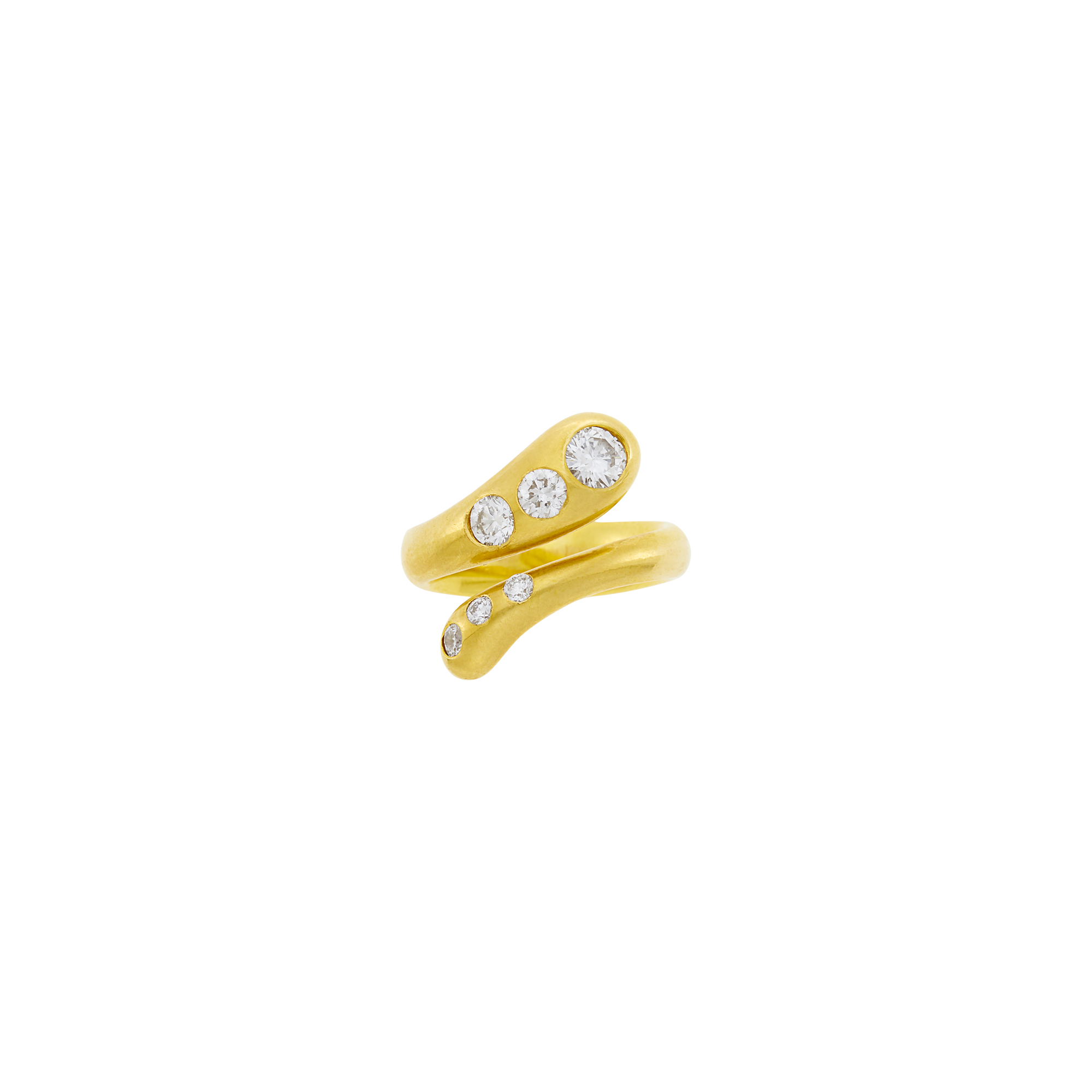 Lot image - Tiffany & Co., Elsa Peretti Gold and Diamond Snake Ring