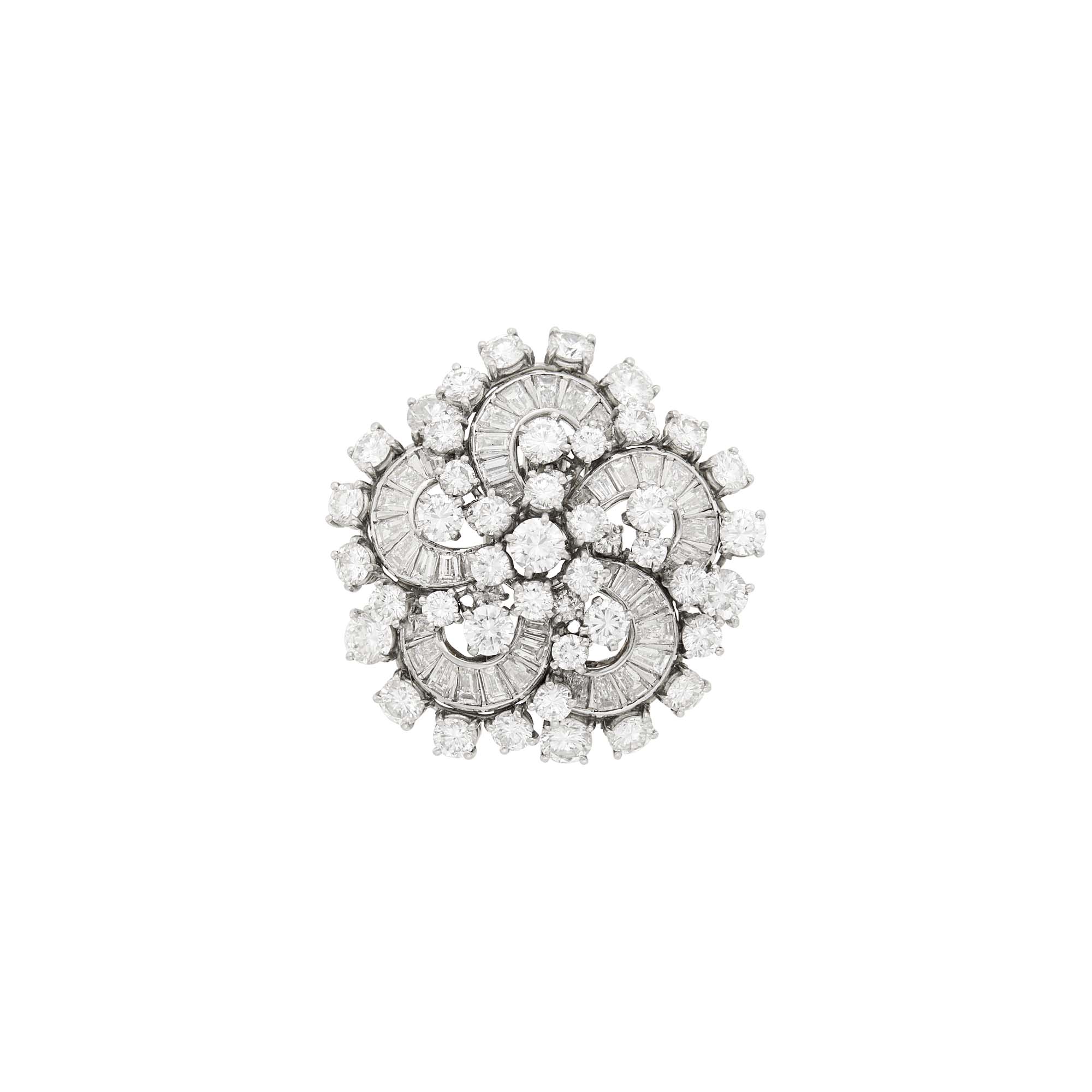 Lot image - Platinum and Diamond Pinwheel Clip
