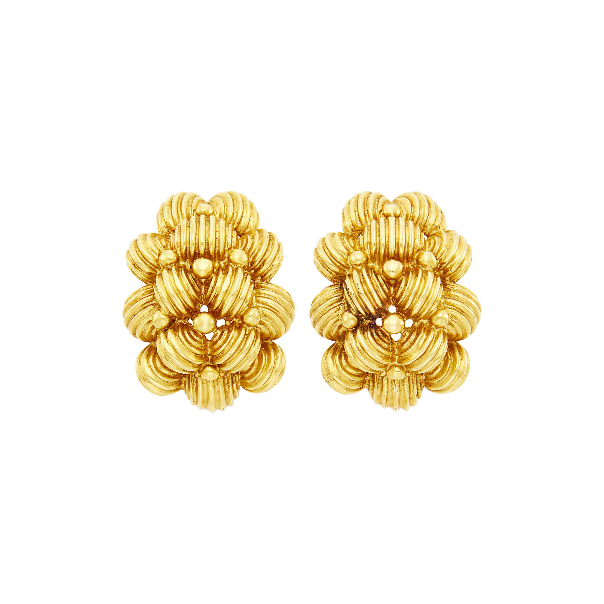 Lot image - Pair of Gold Earclips