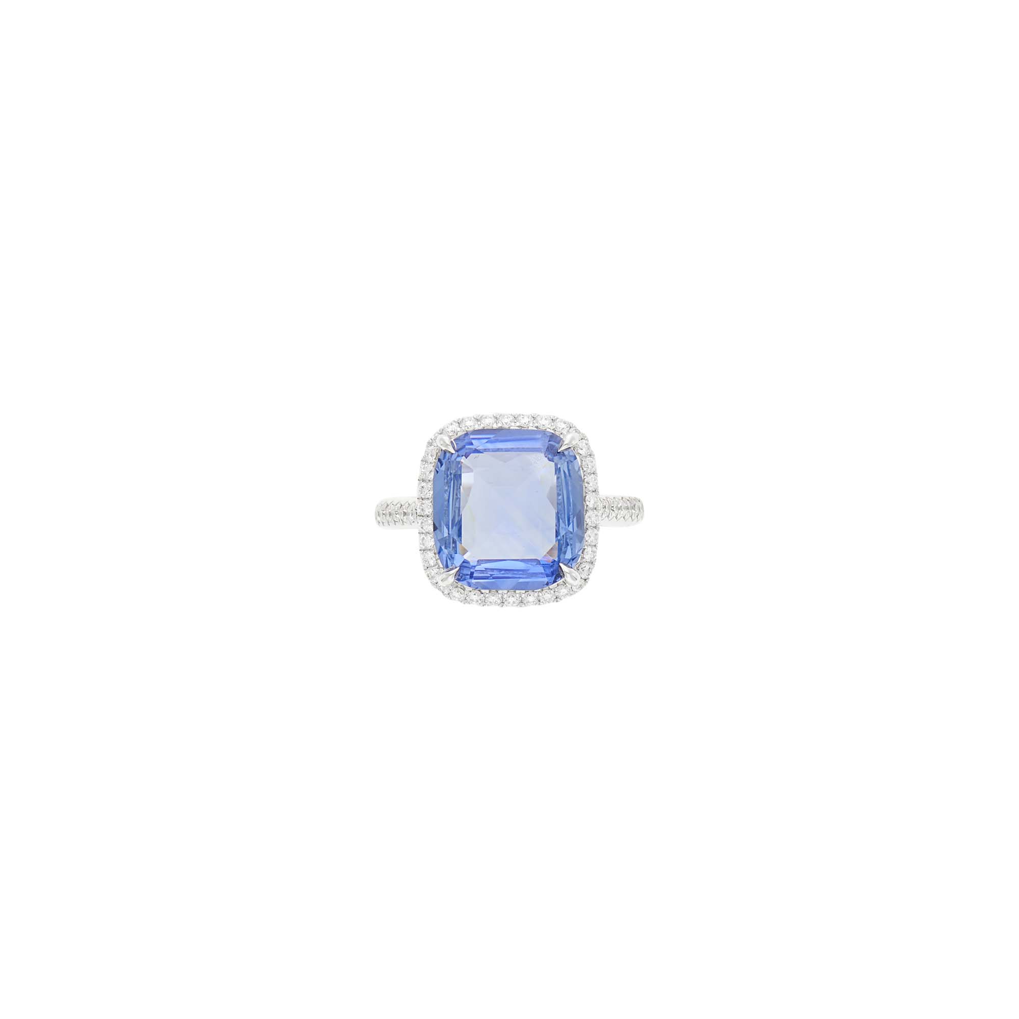 Lot image - White Gold, Sapphire and Diamond Ring