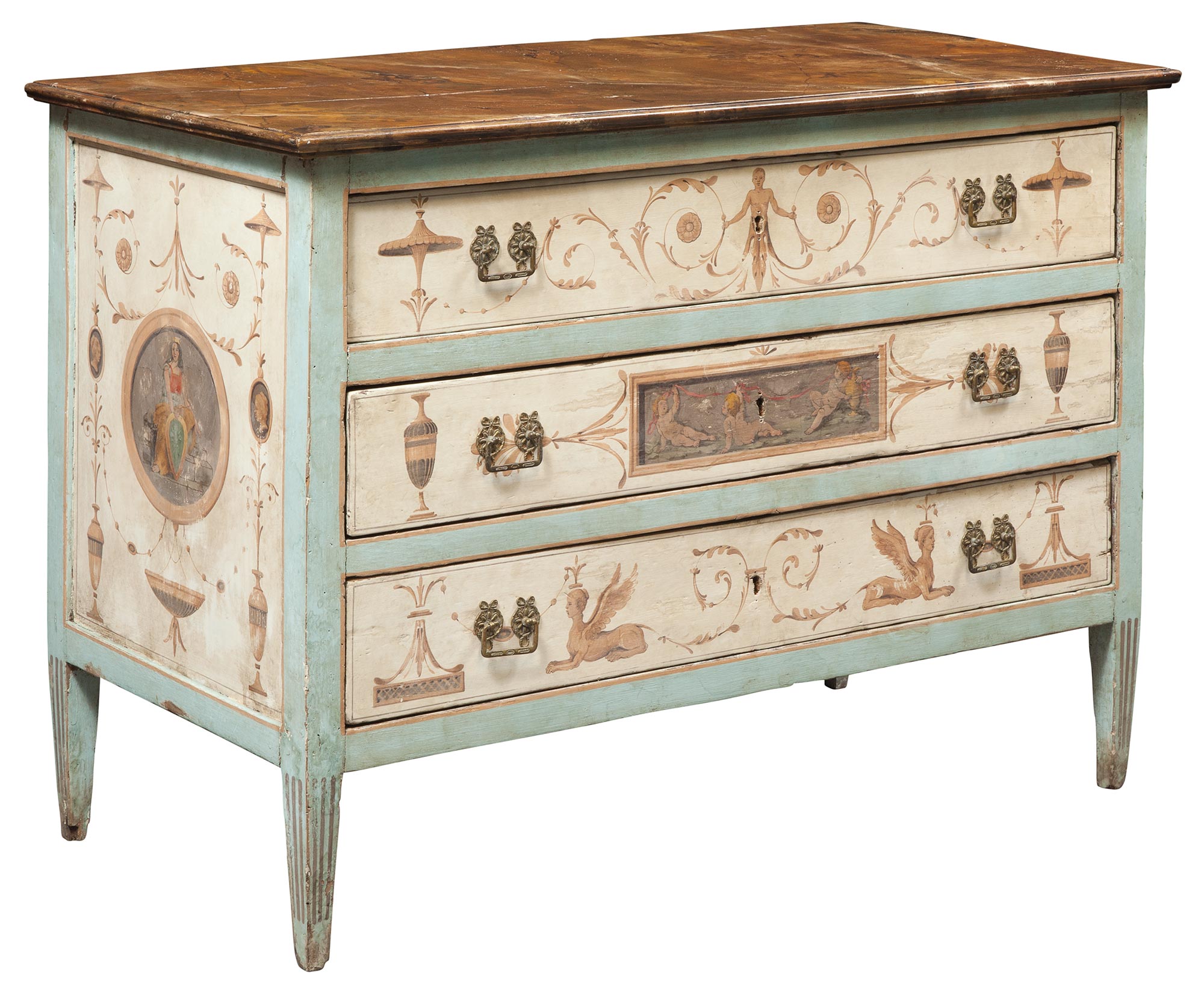 Lot image - Italian Neoclassical Painted Commode