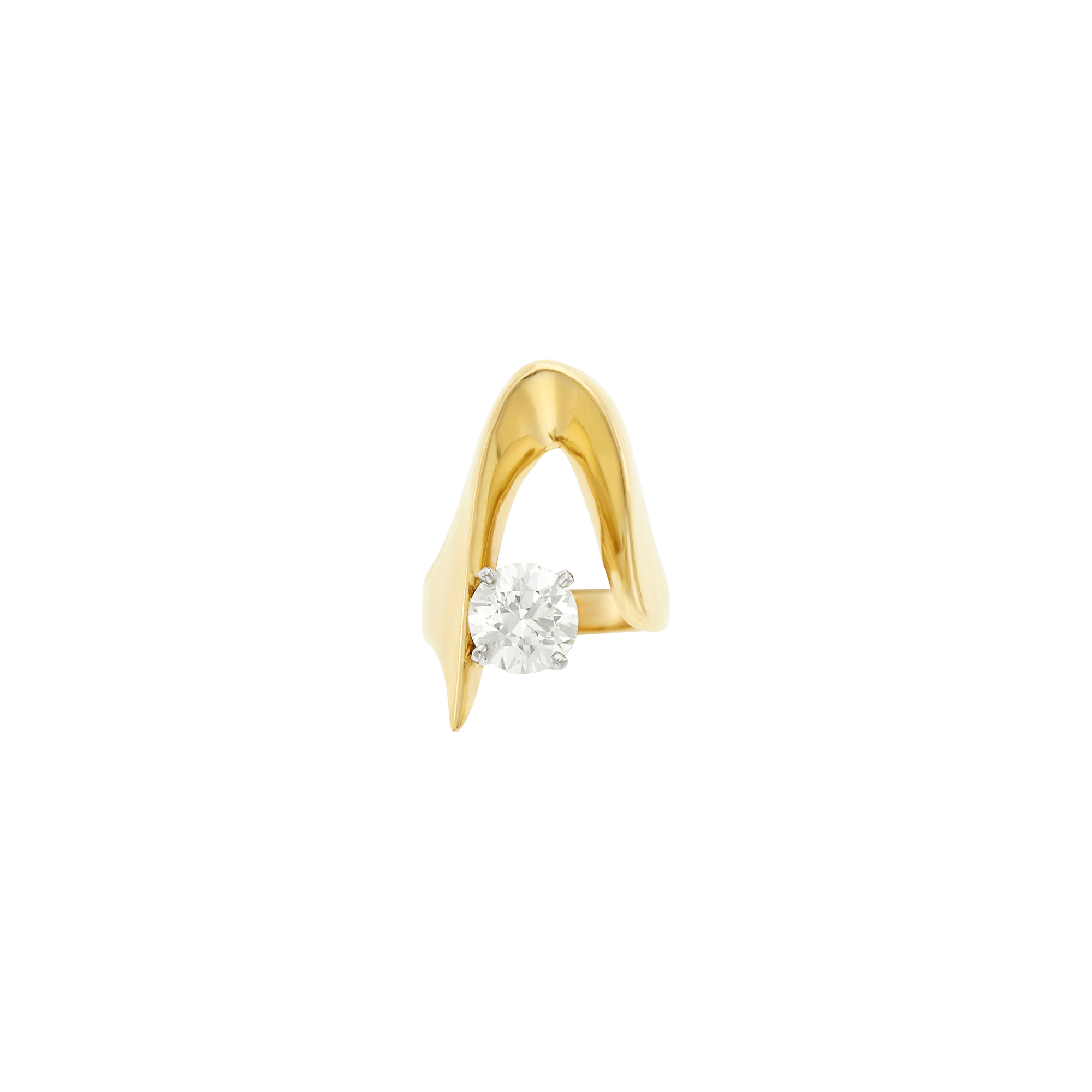 Lot image - Gold and Diamond Ring