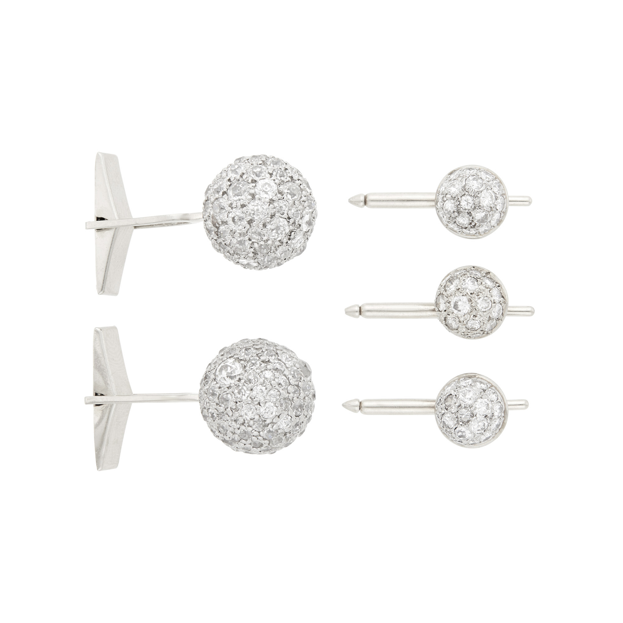 Lot image - White Gold and Diamond Dress Set