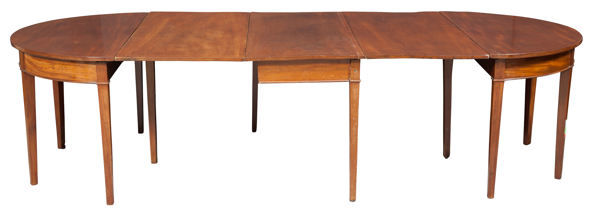 Lot image - George III Mahogany Three-Part Dining Table