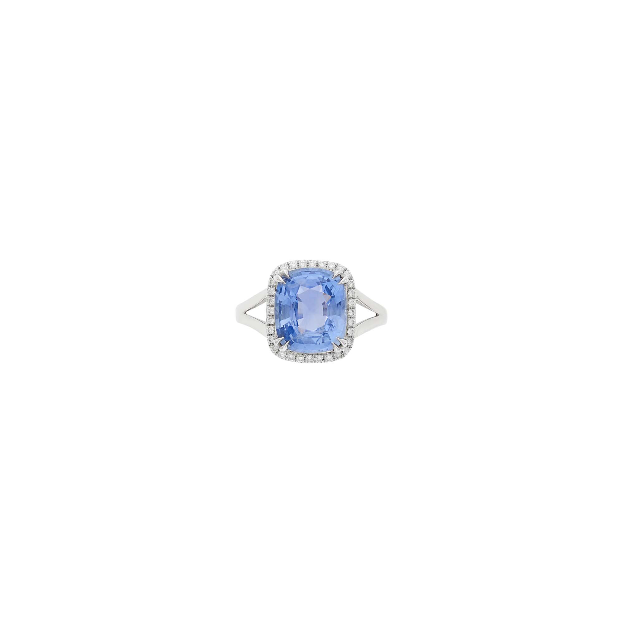 Lot image - White Gold, Sapphire and Diamond Ring