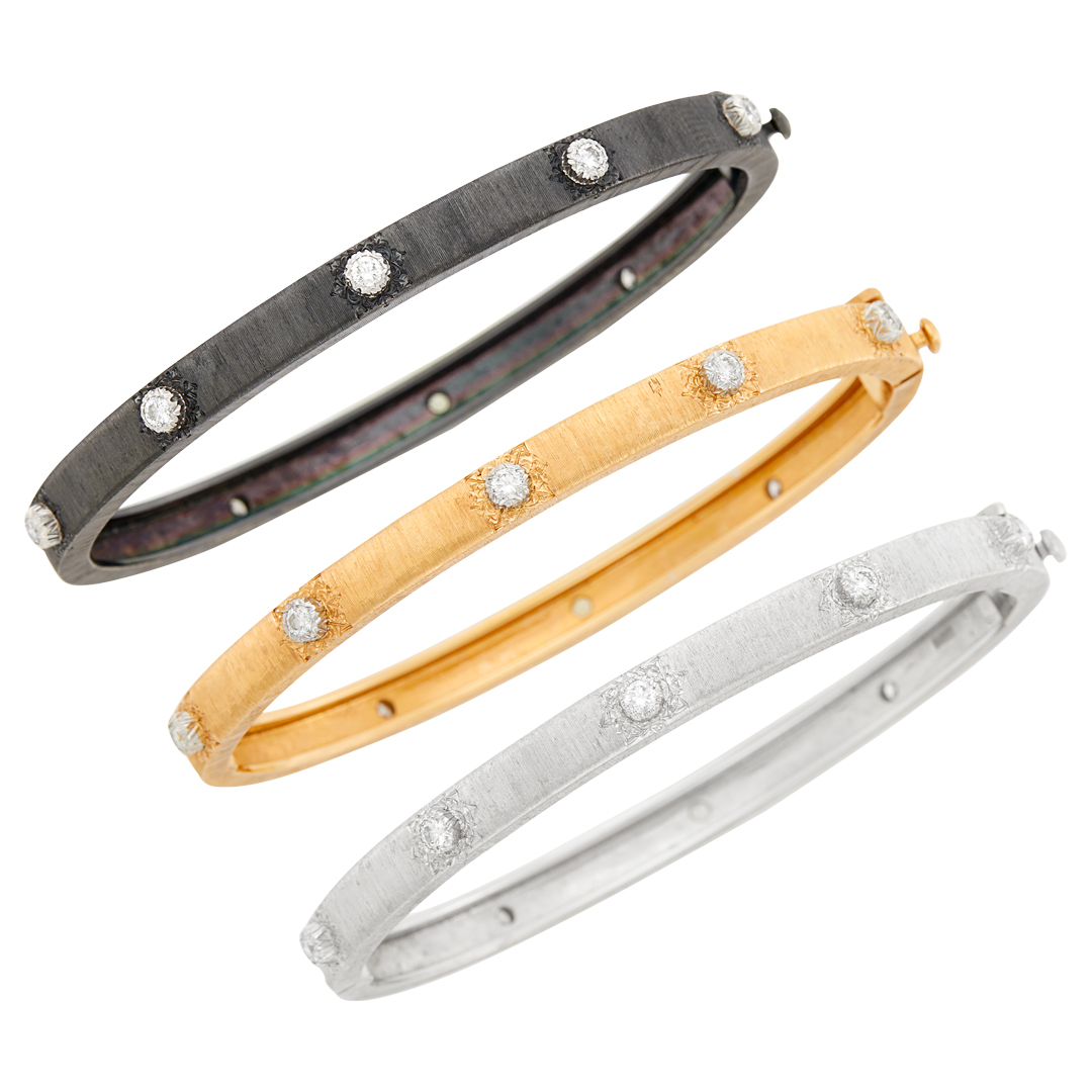 Buccellati Gold and Diamond Bangle Bracelets