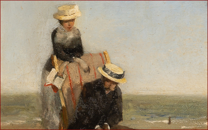 Dutch School, Artist Painting by the Sea