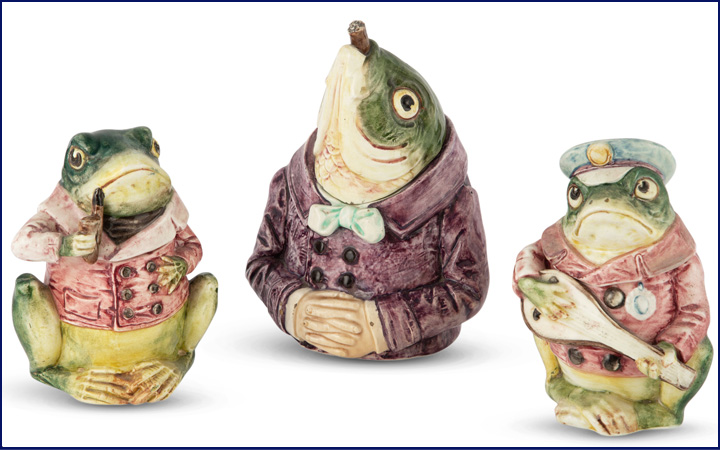 Group of Continental Majolica Figural Humidors