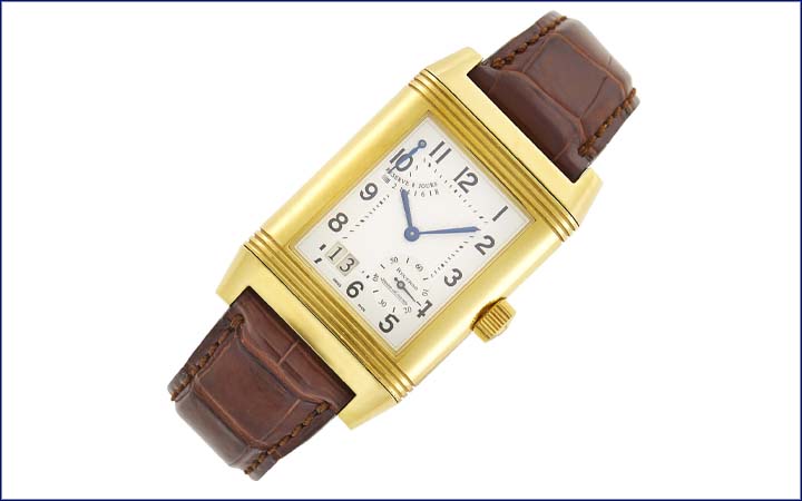 Jaeger LeCoultre Gentleman’s Gold ‘Reverso Grande Date’ Wristwatch