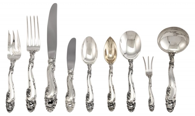Gorham Sterling Silver Décor Pattern Flatware Service 