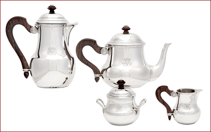 Puiforcat Sterling Silver Individual Tea and Coffee Services