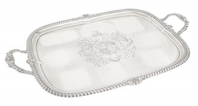George IV Sterling Silver Two-Handled Tray