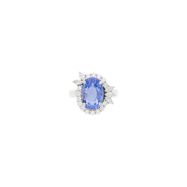 Platinum, Sapphire and Diamond Ring