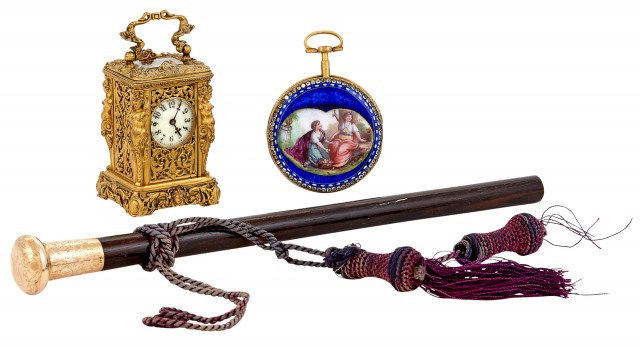 Continental Gilt Bronze Miniature Carriage Clock