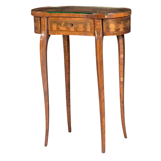 Louis XV/Louis XVI Transitional Tulipwood and Marquetry Occasional Table