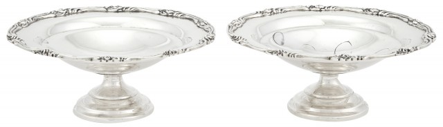 Pair of Mexican Sterling Silver Compotes