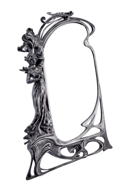 Silver-Plated Art Nouveau Dressing Mirror