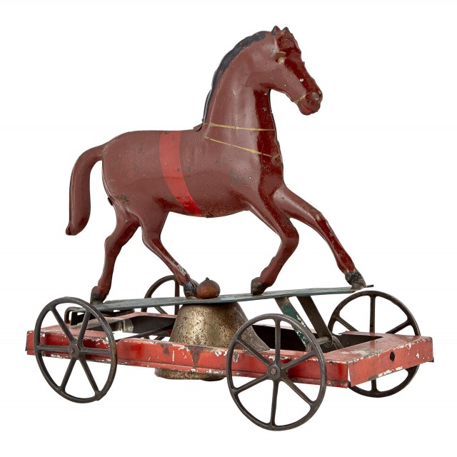 Horse and Bell Tin Toy
