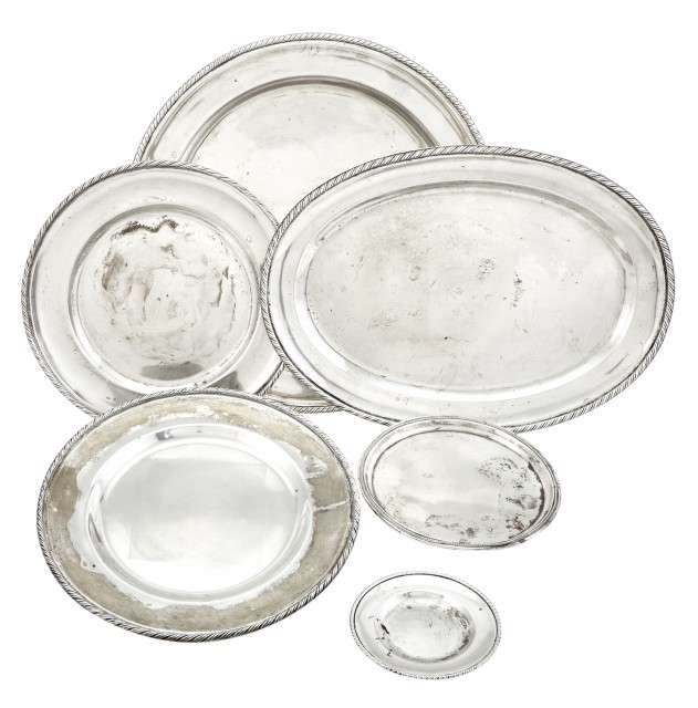 Group of Italian Silver Trays and Chargers