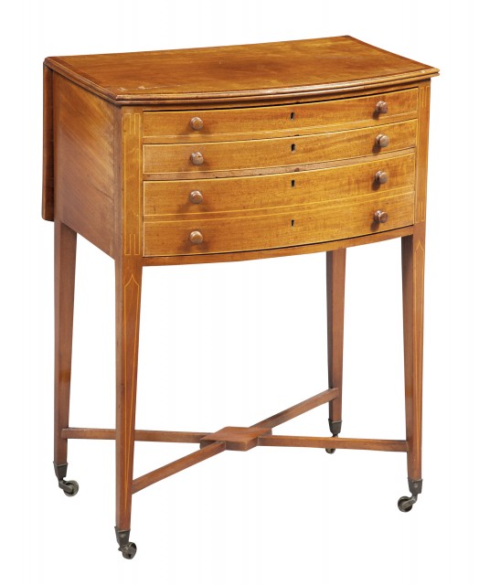 George III Inlaid Mahogany Work Table