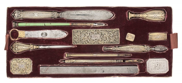 French Silver, Parcel Gilt and Metal Necessaire