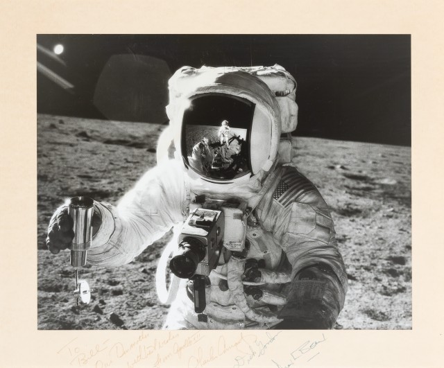 [APOLLO XII]  Large format inscribed photograph depicting Alan Bean Charles "Pete" Conrad Jr.