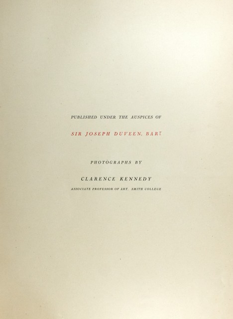 KENNEDY, CLARENCE (1892-1972)  KENNEDY, CLARENCE AND JOSEPH DUVEEN. Sculptures from the Collection of Gustave Dreyfus, Paris  ... acquired ... by Sir Joseph Duveen.