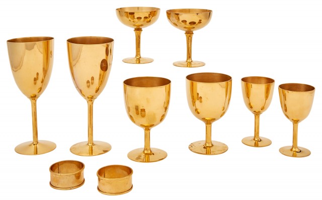 Group of Gilt-Metal Table Articles