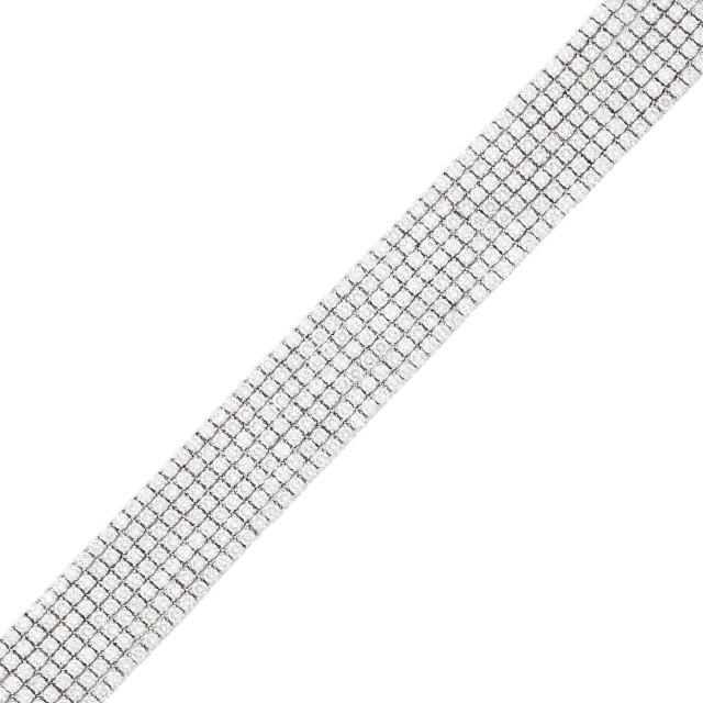 Sabbadini Seven Strand White Gold and Diamond Bracelet