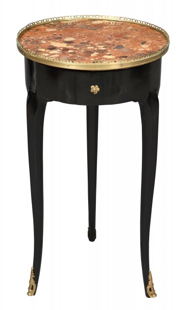 Louis XV/XVI Transitional Style Ebonized Guéridon