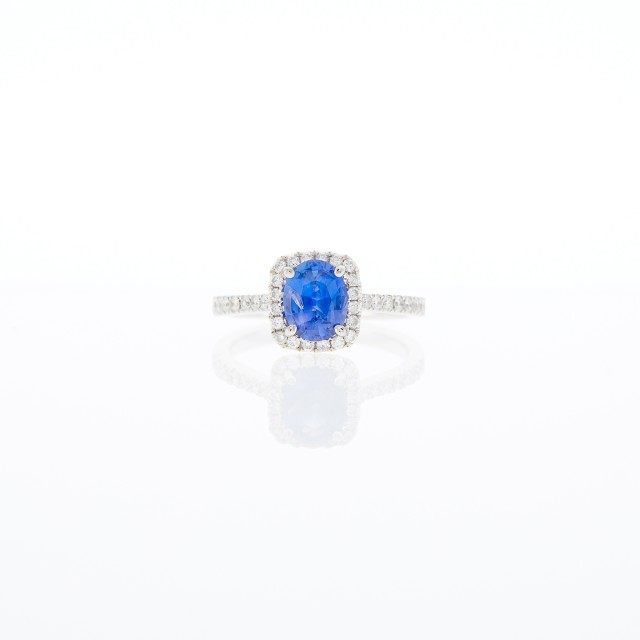 White Gold, Sapphire and Diamond Ring