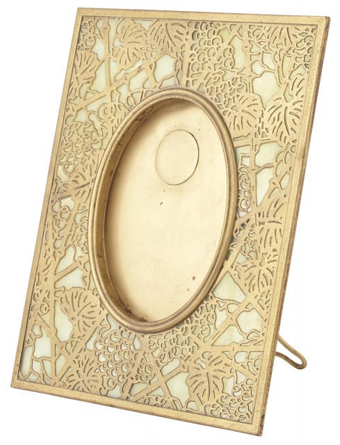 Tiffany Studios Gilt Etched Metal and Favrile Glass Photograph Frame