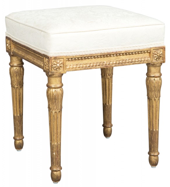 Louis XVI Upholstered Giltwood Tabouret