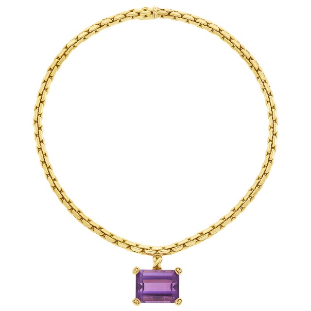 Tiffany and Co., Paloma Picasso Gold and Amethyst Pendant-Necklace