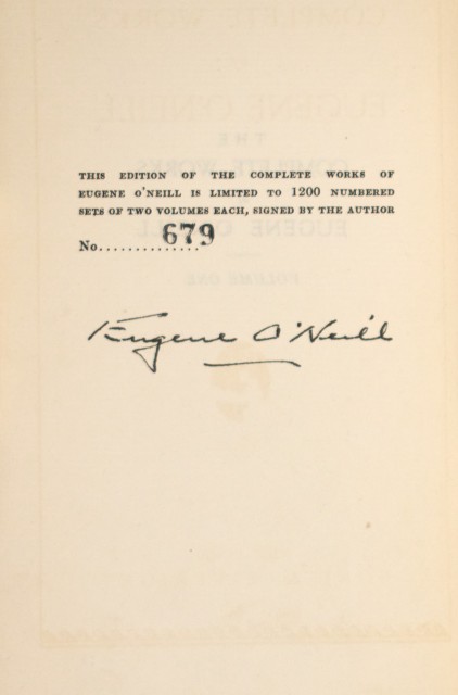 O'NEILL, EUGENE  The Complete Works of Eugene O'Neill.