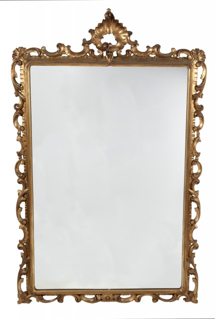 Rococo Style Giltwood Overmantel Mirror