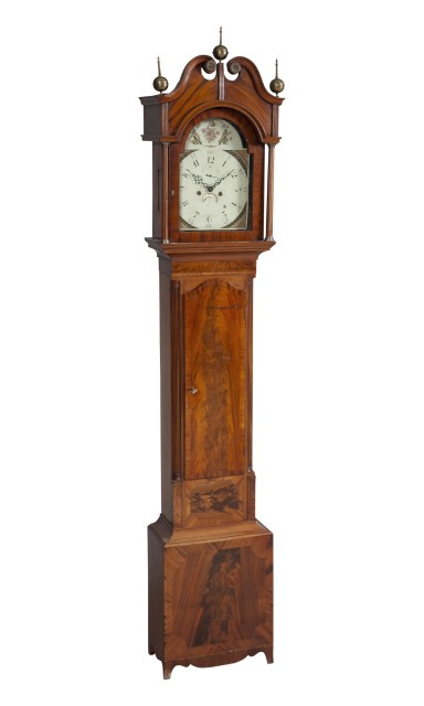 Federal Inlaid Mahogany Tall Case Clock